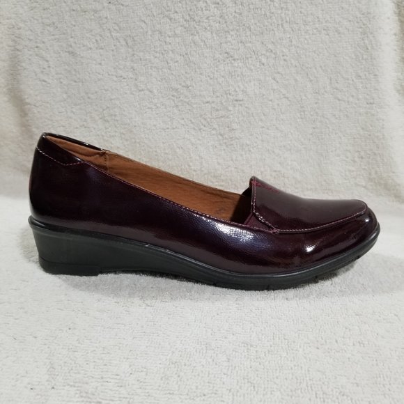 Soft-Flex burgundy wedge heel shoes - Picture 1 of 7